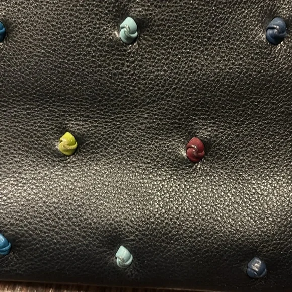 Tehra B polka dot Black Leather Handbag - Picture 4 of 9